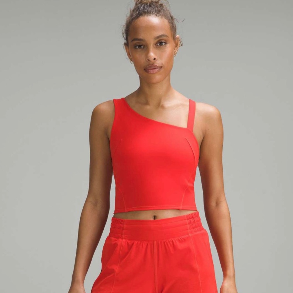 Lululemon Everlux Asymmetrical Tennis Tank Top Hot Heat